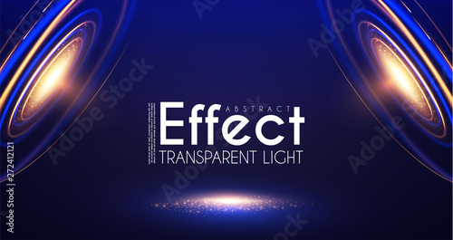 Futuristic Light Effcet, Illuminated Scene. Magical Portal. Shining Spotlights.