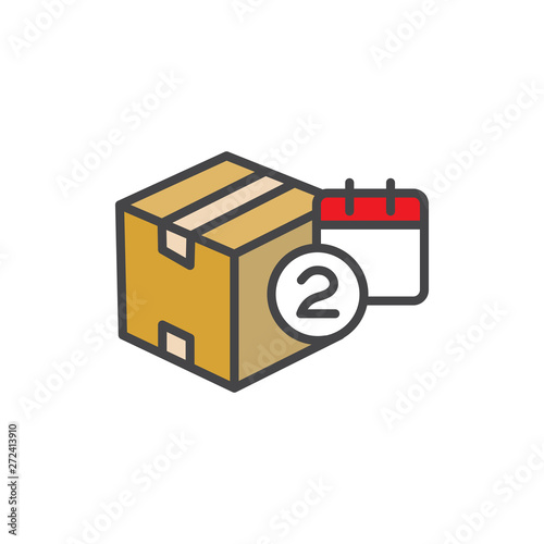 Delivery or Scheduling icon with the number 2 on it - shows 2 times per month
