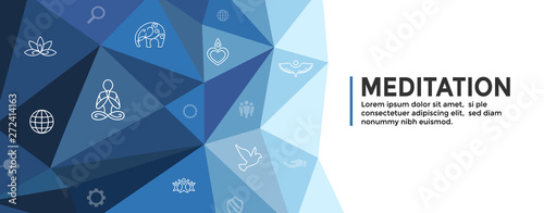 Meditation Icon Set and Web Header Banner