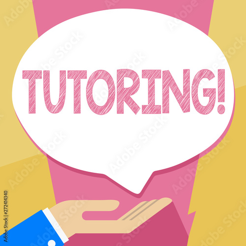 Writing note showing Tutoring. Business concept for Mentoring Teaching Instructing Preparing Supporting Give lessons