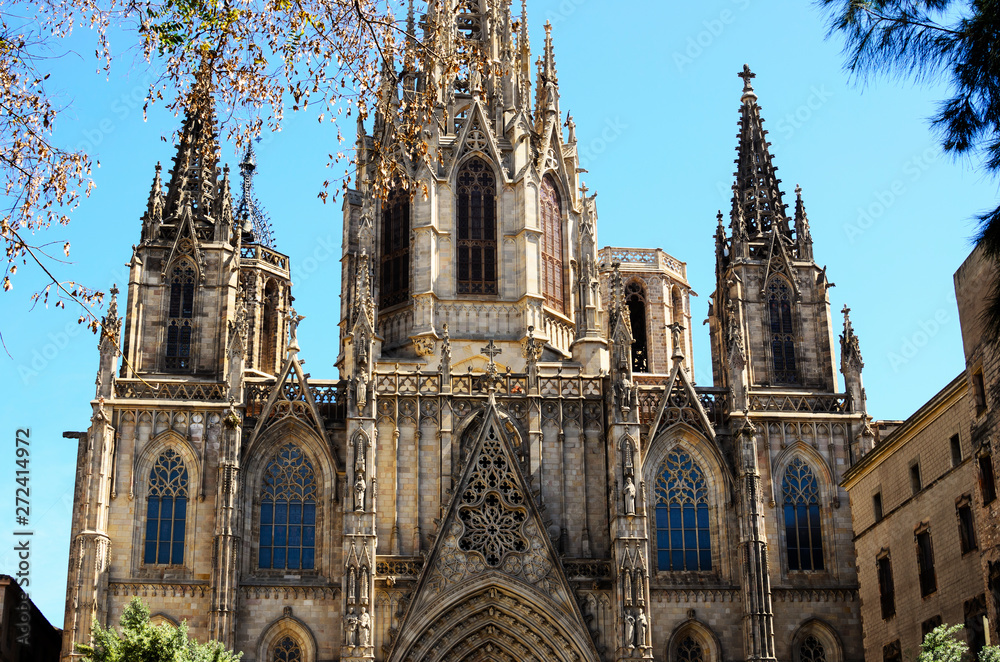 Fototapeta premium Catedral de Barcelona, fachada principal