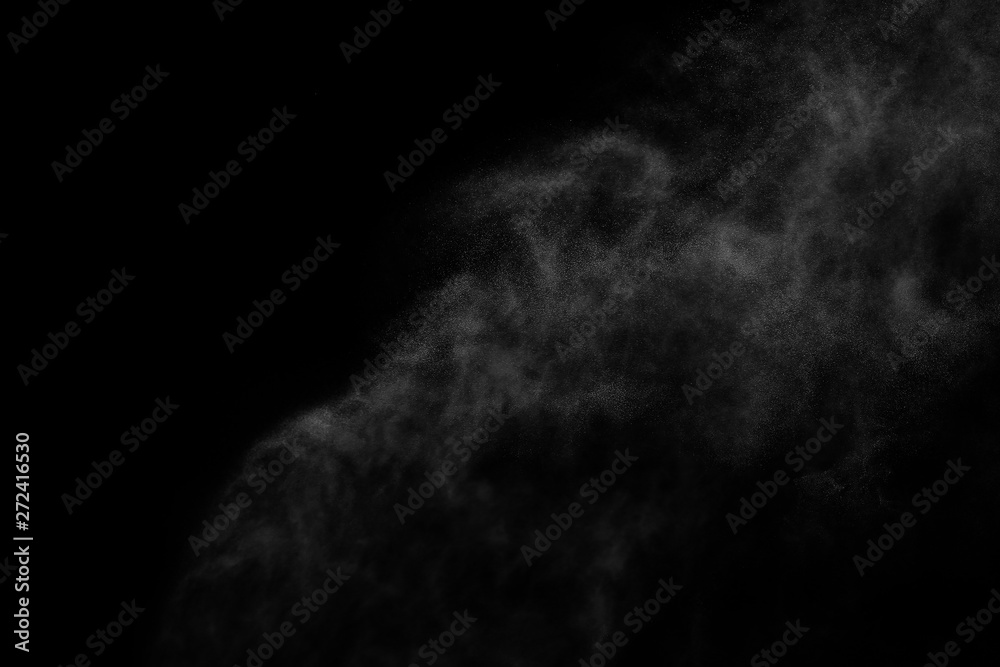 A stream of water and a cloud of drops A stream of water and a cloud of drops