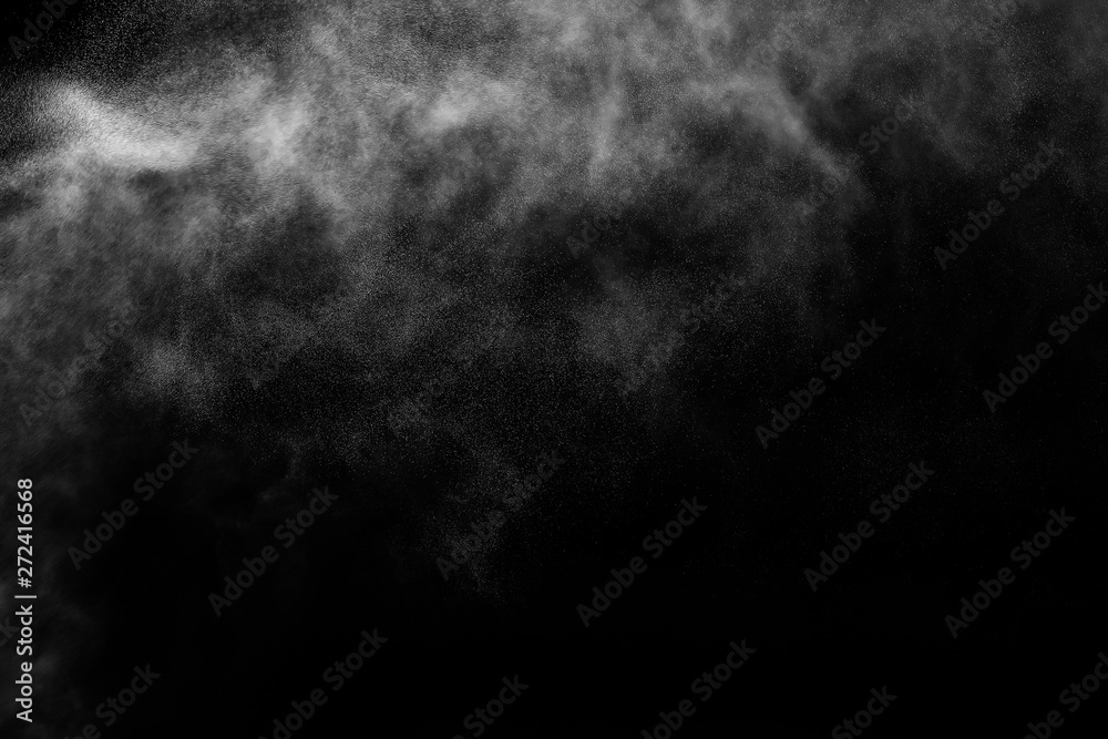 A stream of water and a cloud of drops A stream of water and a cloud of drops