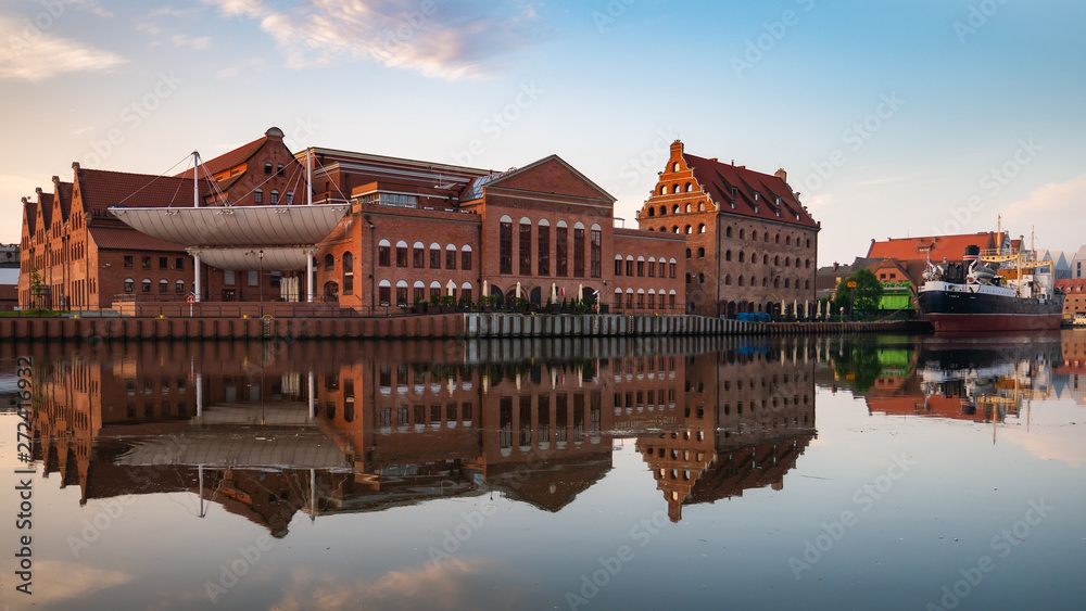 Baltic Philharmonic in Gdansk at sunrise.