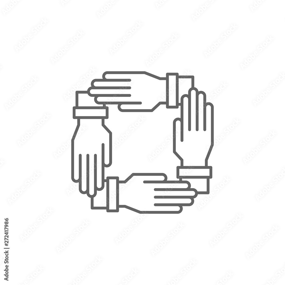 Teamwork, hands, group icon. Element of teamwork icon. Thin line icon for website design and development, app development. Premium icon Teamwork, hands, group icon. Element of teamwork icon. Thin line icon for website design and development, app development. Premium icon