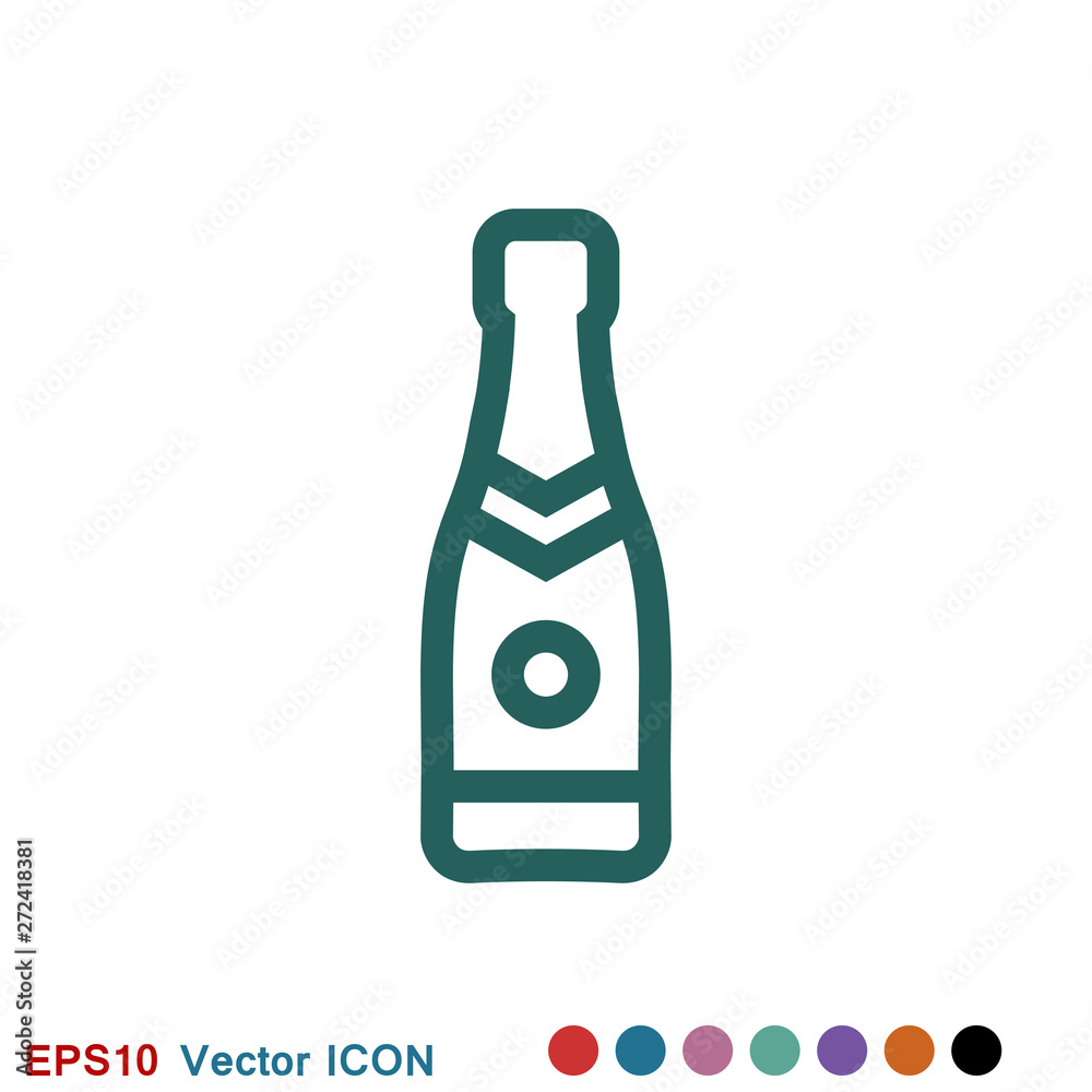 Champagne vector icon, celebration concept icon on background Champagne vector icon, celebration concept icon on background