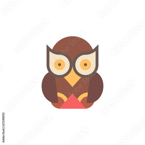 Owl color icon. Element of boho color icon. Premium quality graphic design icon. Signs and symbols collection icon for websites, web design, mobile app © Anar