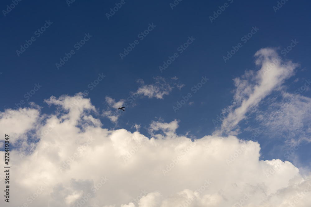 Fototapeta premium Beautiful blue sky and clouds. Creative vintage background.