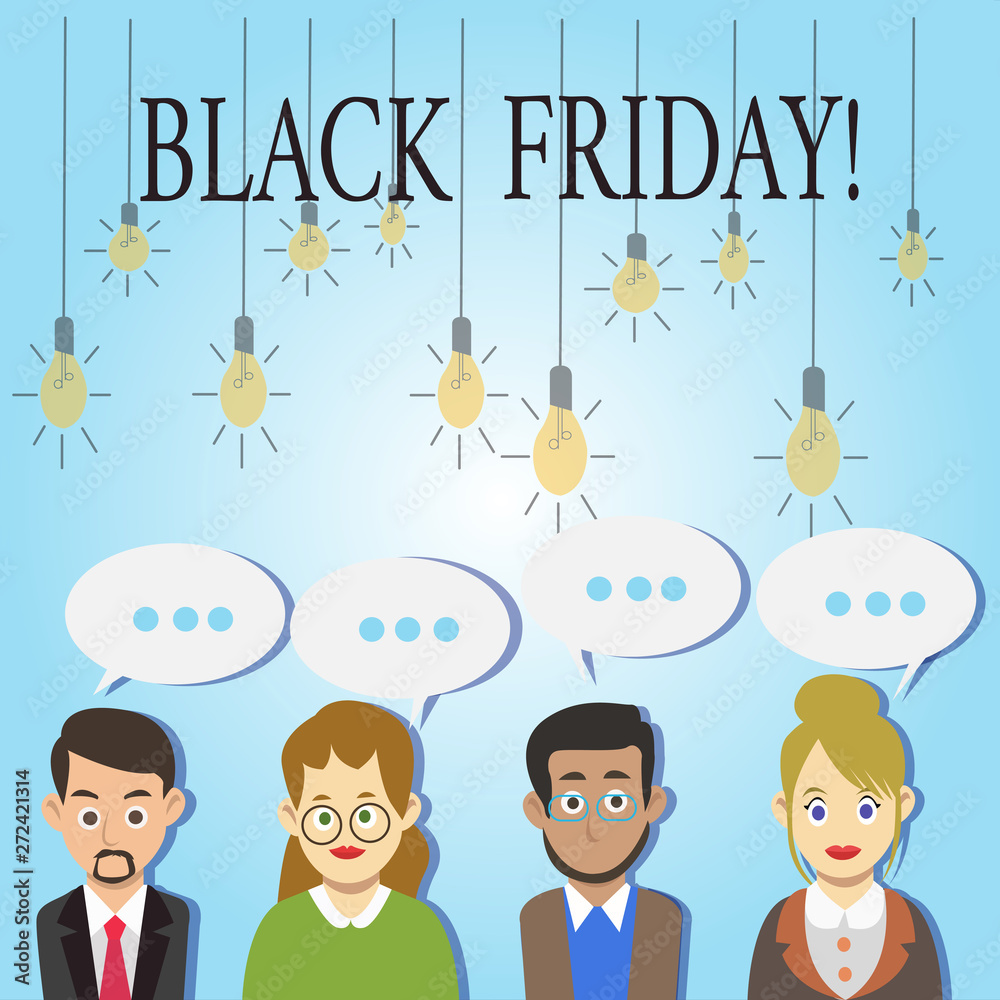 Word writing text Black Friday. Business photo showcasing Special sales after Thanksgiving Shopping discounts Clearance