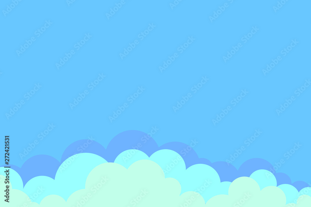 Clouds sun in the sky. Vector illustration.