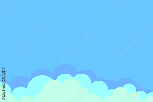 Clouds sun in the sky. Vector illustration.