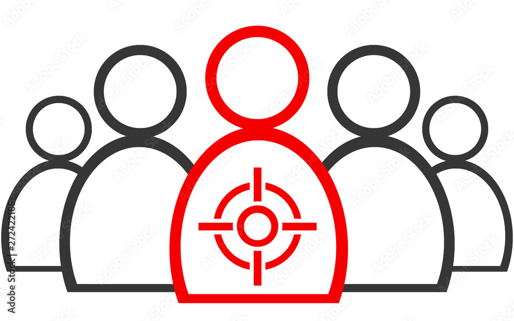 Target icon aim with people sign Target icon aim with people sign