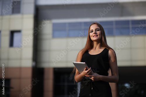 Girl with documents at a business meeting