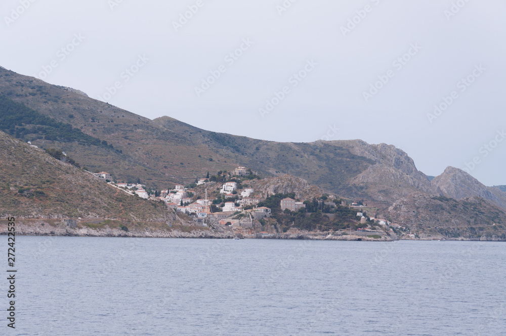 Panoramic view on greek island Idra (Hydra) at summer day Panoramic view on greek island Idra (Hydra) at summer day