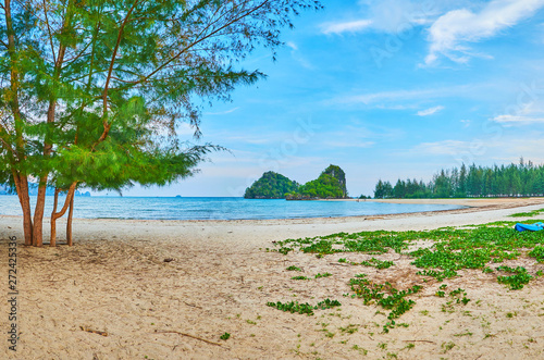 Walk along the Noppharat Thara beach, Ao Nang, Krabi, Thailand photo