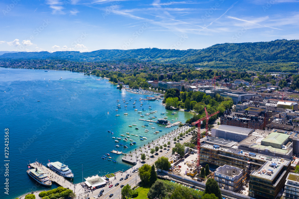 Aerial view of Zurich  city in Switzerland