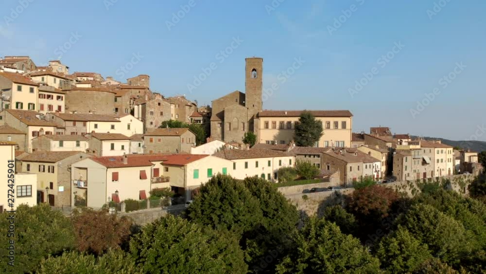 Historic town in Italy, beautiful old buildings, shot by a drone. Historic town in Italy, beautiful old buildings, shot by a drone.