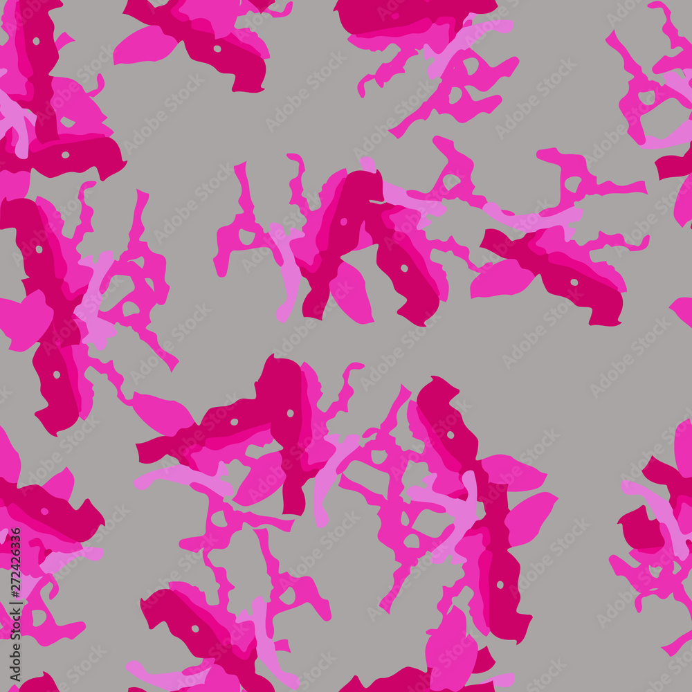 UFO camouflage of various shades of grey, pink and neon pink colors UFO camouflage of various shades of grey, pink and neon pink colors