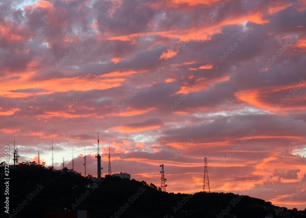 Florianopolis  Nascer do sol no Morro da Cruz, cidade de Florianópolis, estado de Santa Catarina, Brasil