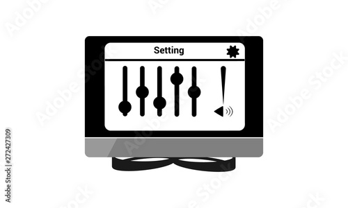 Desktop Setting icon. - Vector 