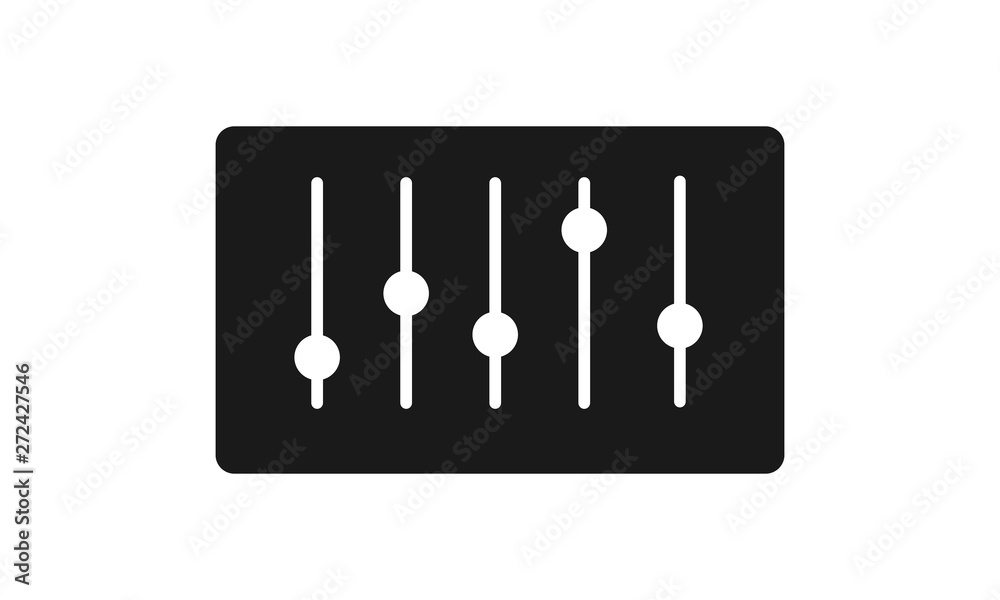 Equalizer, music adjustments line vector icon - Vector 