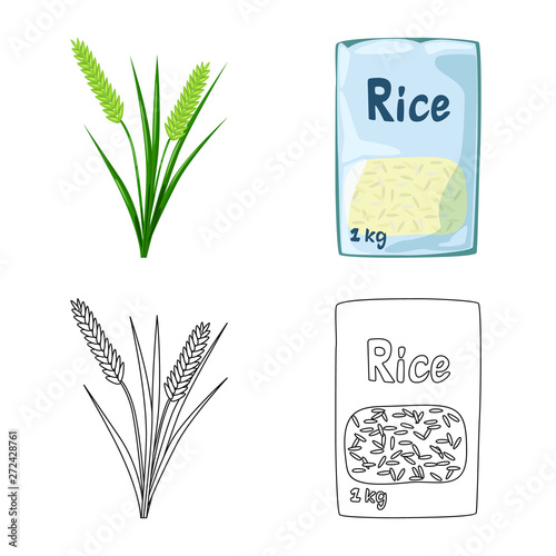 Vector design of crop and ecological logo. Set of crop and cooking stock vector illustration.