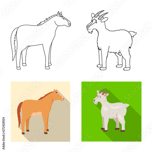 Vector design of breeding and kitchen  icon. Set of breeding and organic  stock symbol for web.