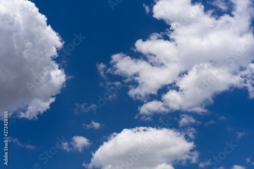 Beautiful blue sky and clouds. Creative vintage background.
