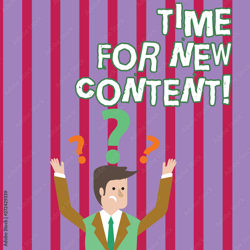 Text sign showing Time For New Content. Business photo text Copyright Publication Update Concept Publishing Text sign showing Time For New Content. Business photo text Copyright Publication Update Concept Publishing