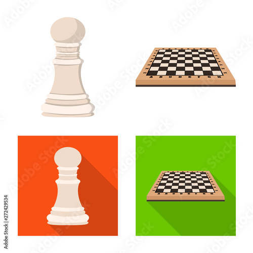 Vector illustration of checkmate and thin icon. Set of checkmate and target stock symbol for web.