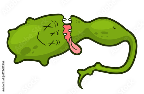 Cartoon dead bacteria