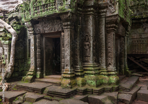 Old ruins of a temple in Angkor wat, Siem Reap Province, Angkor, Cambodia photo