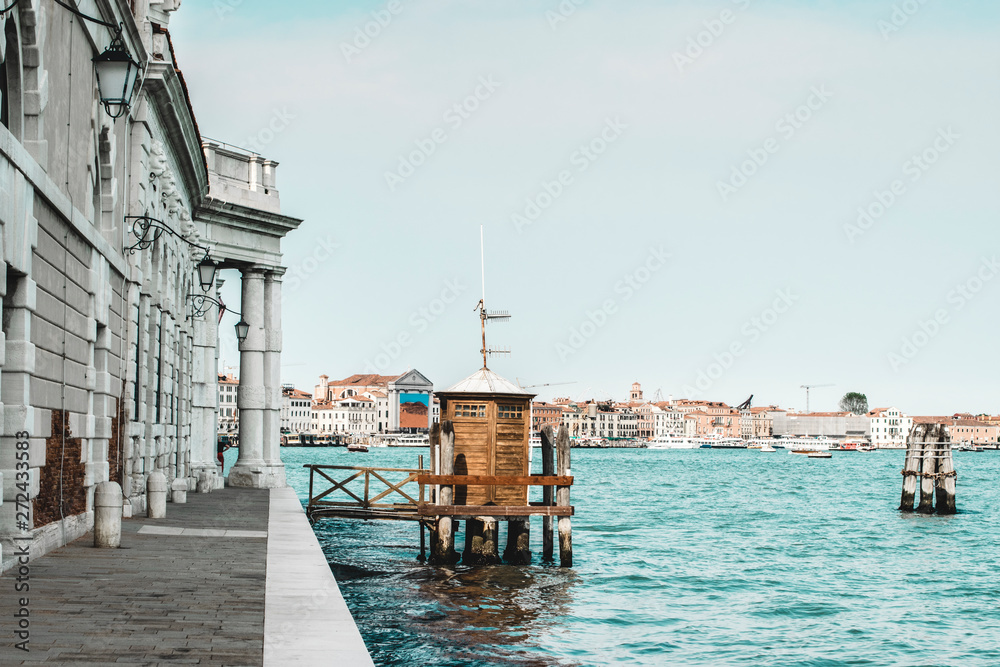 Beautiful Venice. The seafront Punta della Dogana. Dorsoduro district