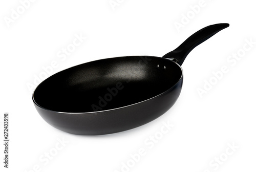 Fototapeta New empty frying pan isolated on white background object kitchen cooking design