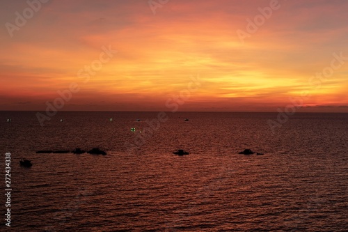 Beautiful sunset view from Seashells hotel in Vietnam, Phu Quok, March, 2019,
