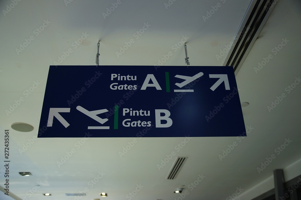 airport gate A, gate B direction sign airport gate A, gate B direction sign