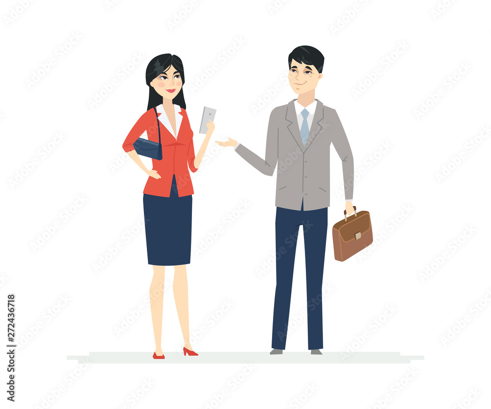 Chinese business people - modern vector business cartoon characters illustration Chinese business people - modern vector business cartoon characters illustration