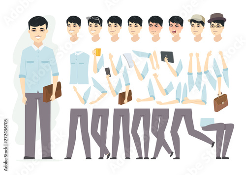 Chinese man - vector cartoon people character constructor
