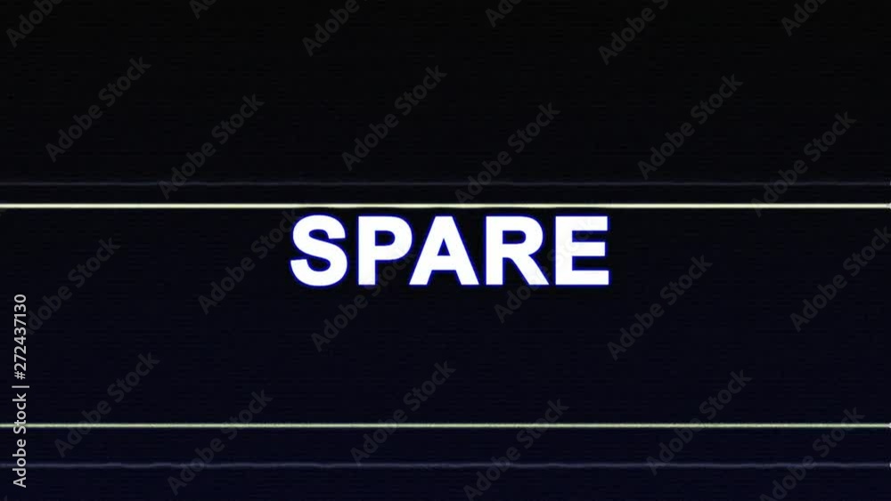 SPARE Glitch Text Animation, Old Gaming Console Style, Rendering, Background, with Alpha Chanel Loop, 4k SPARE Glitch Text Animation, Old Gaming Console Style, Rendering, Background, with Alpha Chanel Loop, 4k