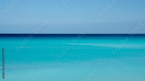 Caribbean sea with a beautiful turquoise color in Mexico. 