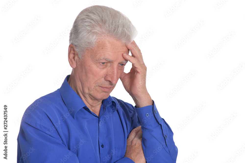 Portrait of senior man on white background Portrait of senior man on white background