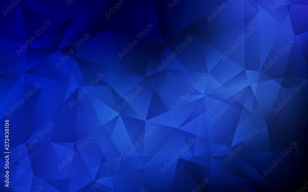Obraz premium Dark BLUE vector triangle mosaic template.
