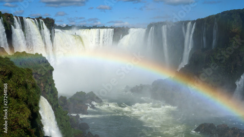 Iguazu Falls around the Iguacu River on the border between Argentina and Brazil. Largest waterfalls system in the world. © vadim_ozz