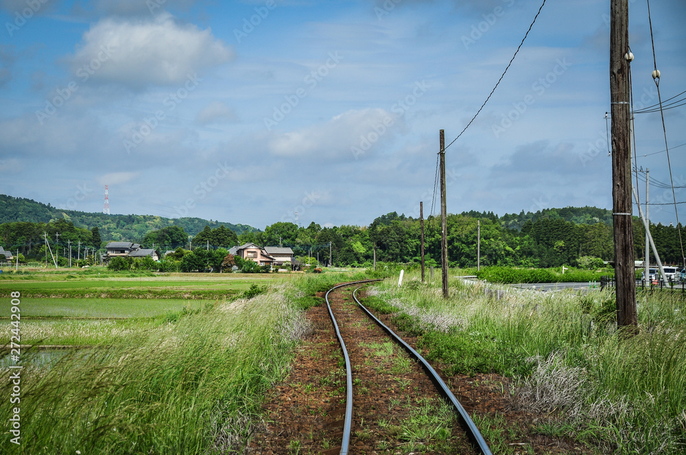 Railroad of Kominato Railway, Ichikawa, Chiba, Japan Railroad of Kominato Railway, Ichikawa, Chiba, Japan