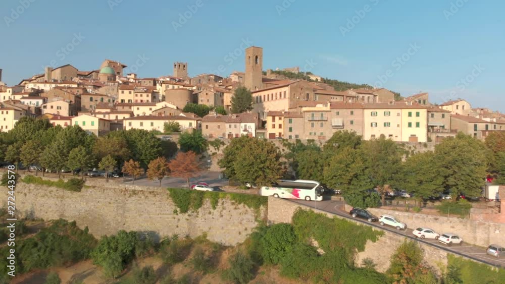Historic town in Italy, beautiful old buildings, shot by a drone. Historic town in Italy, beautiful old buildings, shot by a drone.
