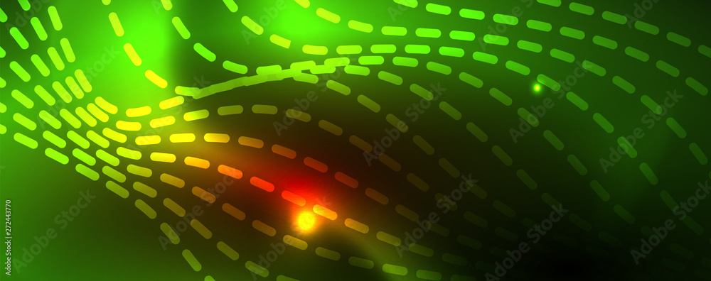 Fototapeta premium Shiny neon lines techno magic futuristic background, magic energy space light concept, abstract background wallpaper design