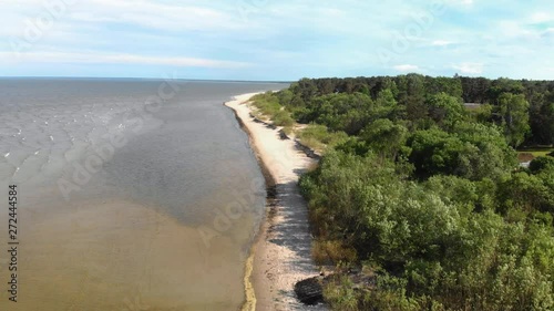 Wallpaper Mural Aerial flying over beautiful white paradise sand beach in Latvia and the Baltic Sea Gulf Torontodigital.ca