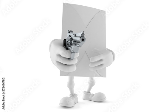 Envelope character aiming a gun © Talaj