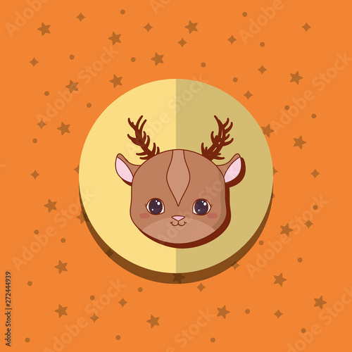 kawaii animals card icon vector ilustration