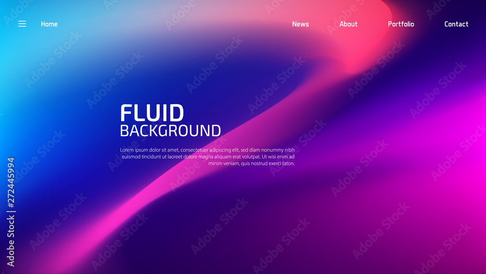 Trendy summer fluid gradient background, colorful abstract liquid 3d shapes. Futuristic design wallpaper for banner, poster, cover, flyer, presentation, advertising, landing page - obrazy, fototapety, plakaty 